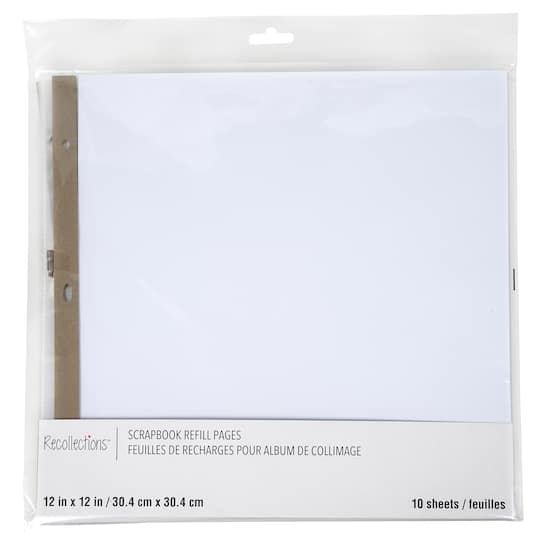 12" x 12" White Scrapbook Refill Pages by Recollections
